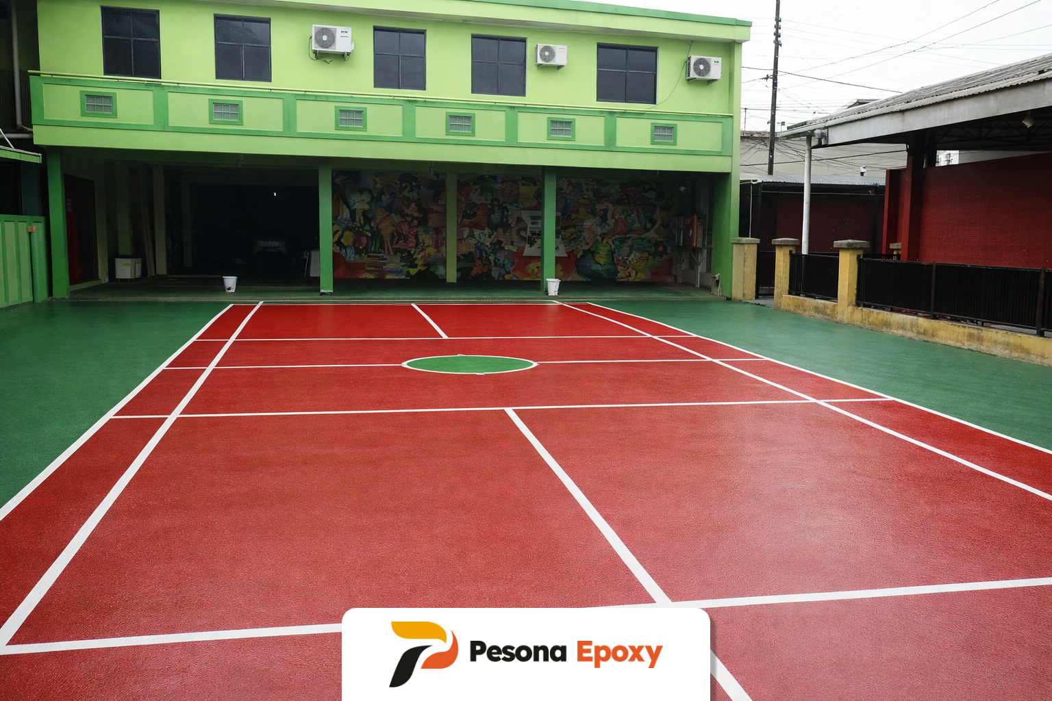 Epoxy lantai tennokote Lapangan olahraga